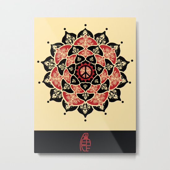 Lotus Peace Print Red Edition Metal Print