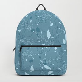 Ocean depth Backpack | Blue, Graphicdesign, Nautical, Summer, Algae, Ocean, Pattern, Depth, Underwaterplants 
