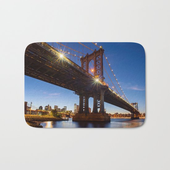 Manhattan Bridge Light night Bath Mat