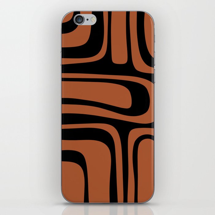 Mid-Century Modern Palm Springs Abstract Rust and Black Pattern  iPhone Skin