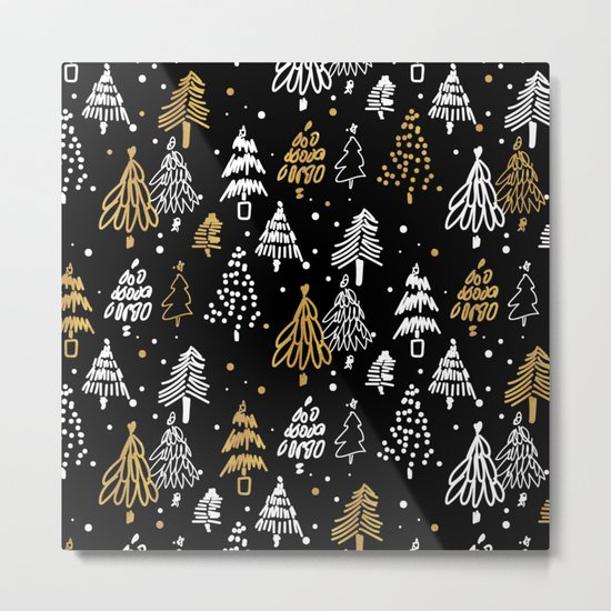Christmas Tree Pattern Metal Print