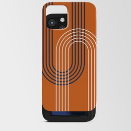 Geometric Lines Rainbow Abstract 2 in Orange Navy Blue iPhone Card Case