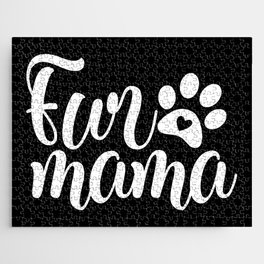 Fur Mama Cute Pet Paw Script Slogan Jigsaw Puzzle