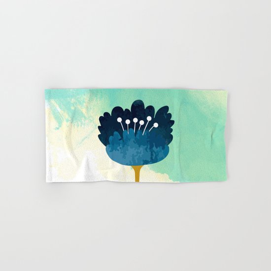 Acuarela Blue Flower Hand & Bath Towel