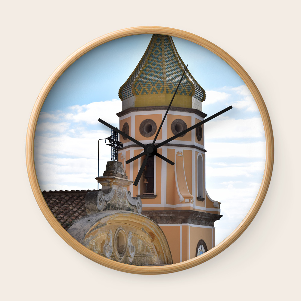 Get Wallpaper Campanili Della Costiera Amalfitana Wall Clock By Vincenzomoli Free