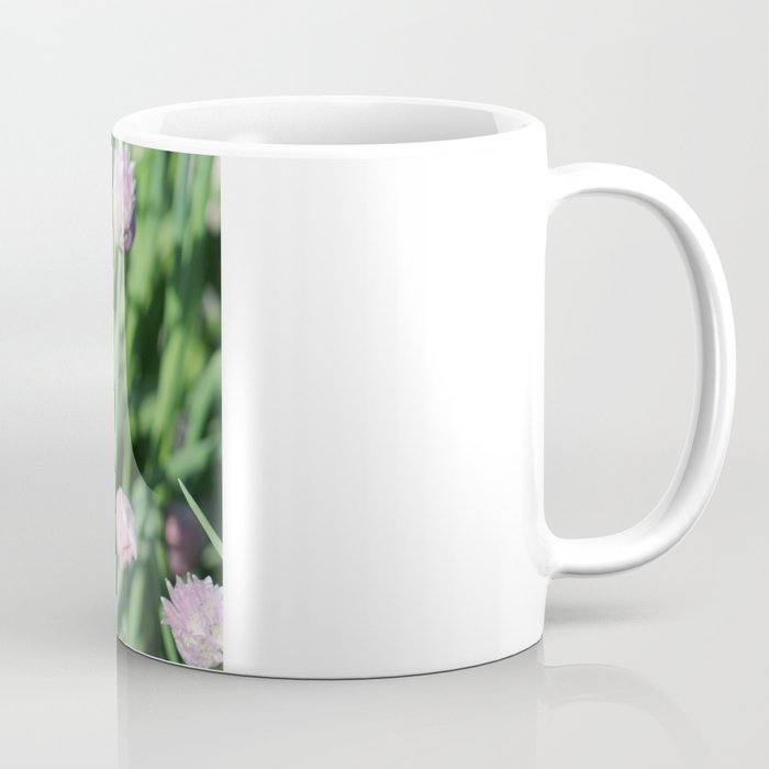 Orange Butterfly on Chives Coffee Mug