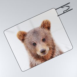 Baby Bear, Brown Bear Cub, Kids Art, Baby Animals Art Print By Synplus Picnic Blanket