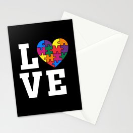 Autism Puzzle Heart Love Stationery Card