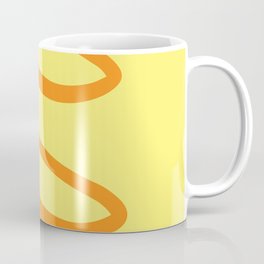 Tangerine Squiggle Lines Art On Yellow Sunshine Coffee Mug