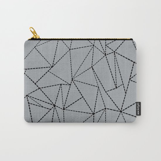 Ab Dotted Lines B on Grey Carry-All Pouch