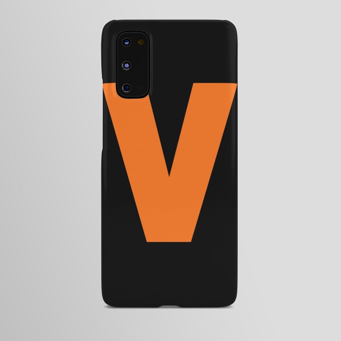 letter V (Orange & Black) Android Case