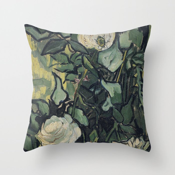Roses by Vincent van Gogh Throw Pillow by ...