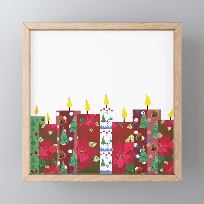 Candles for Christmas Framed Mini Art Print