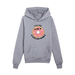 You're A-dough-rable Cute Donut Pun Kids Pullover Hoodies