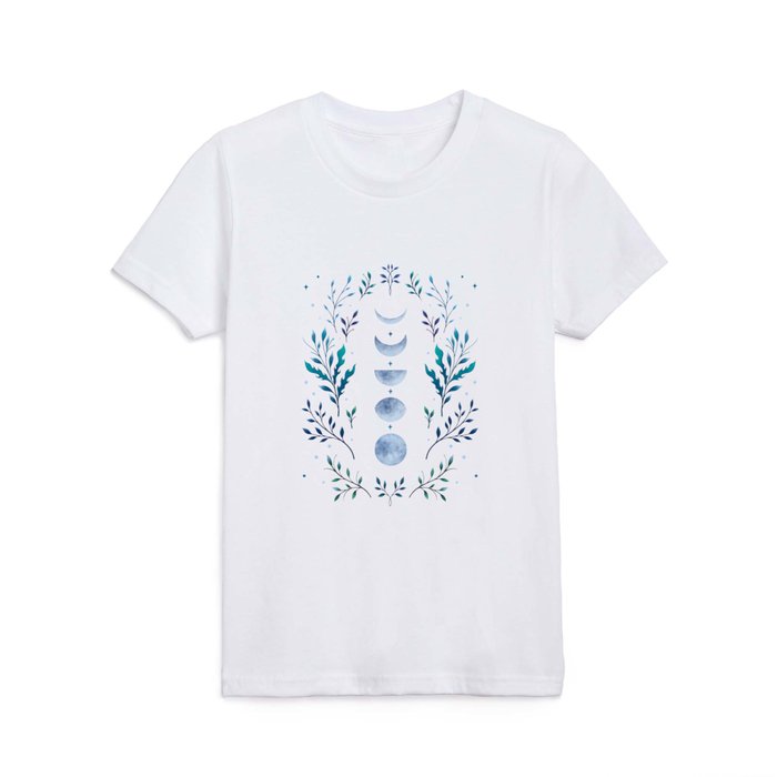 Moonlight Garden - Blue Kids T Shirt