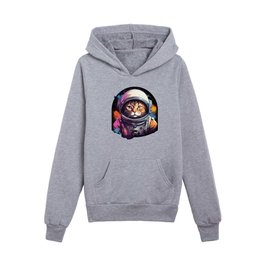 Cosmic Feline Astronaut Adventure Kids Pullover Hoodies