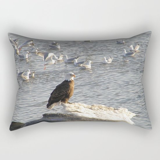 Eagle on Ice Rectangular Pillow