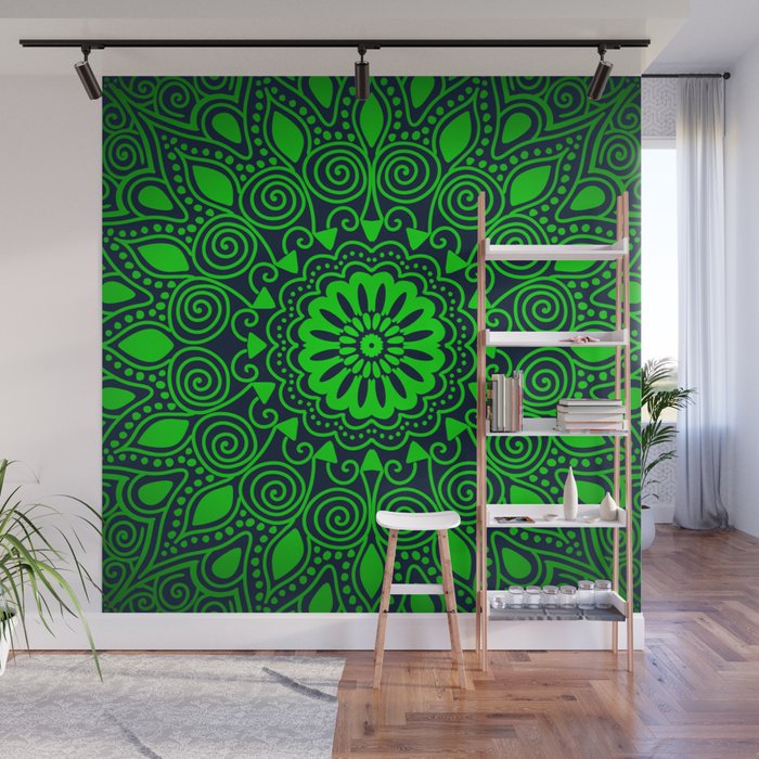 Oh, So Green Mandala Art Wall Mural
