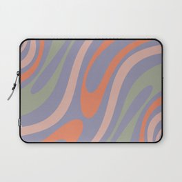 Wavy Loops Retro Abstract Pattern in Periwinkle, Orange, Celadon, and Blush Laptop Sleeve