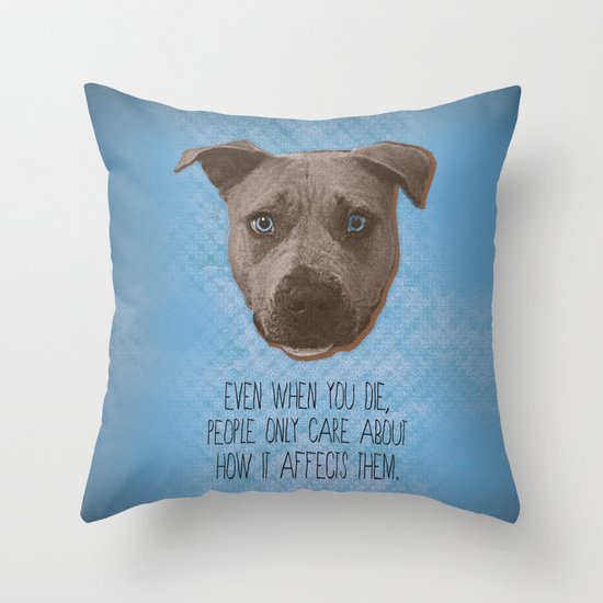 Pit Bull Print Throw Pillow
