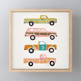 Retro Roads – White Framed Mini Art Print