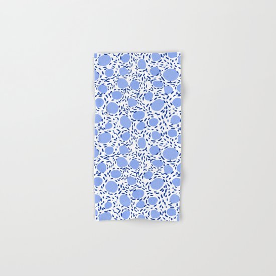 Pebbles cute pattern gender neutral dorm college abstract design minimal modern blue nature art Hand & Bath Towel