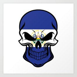 El Salvadorian Flag Skull Art Print