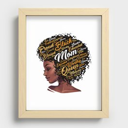 Happy Mother’s Day Black Mom Queen Afro African Woman Recessed Framed Print
