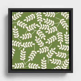 Holiday Leafy Pattern Framed Canvas