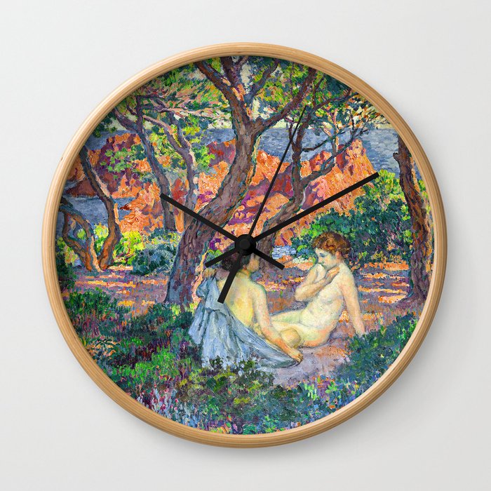 Theo van Rysselberghe - In the Shade of the Pines (new color edit) Wall Clock