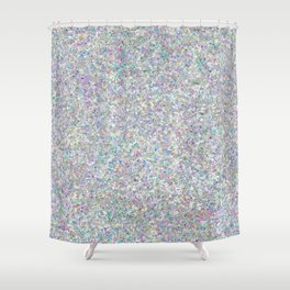 Iridescent Silver Glitz Pattern Shower Curtain