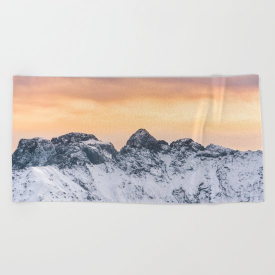 Pastel Mountains #sunset Beach Towel