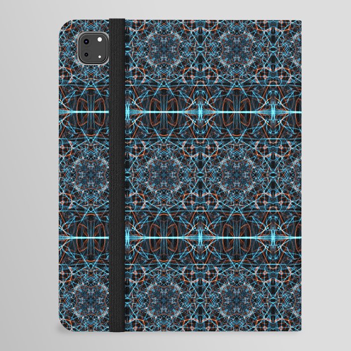 Liquid Light Series 58 ~ Blue & Orange Abstract Fractal Pattern iPad Folio Case