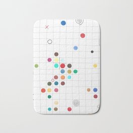 Confetti. Abstract geometric colorful grid colored pencil whimsical original drawing of colorful polka dots. Bath Mat