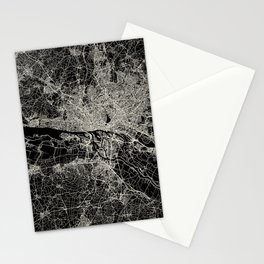 Hamburg - Germany City Map - Black and White City Aesthetic Stationery Card