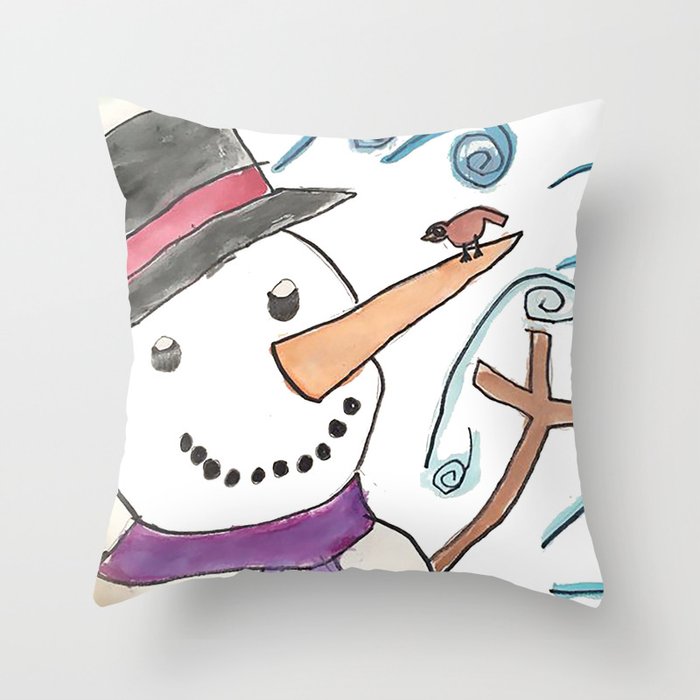 Frosty and friend Throw Pillow