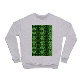 Liquid Light Series 32 ~ Green Abstract Fractal Pattern Crewneck Sweatshirt