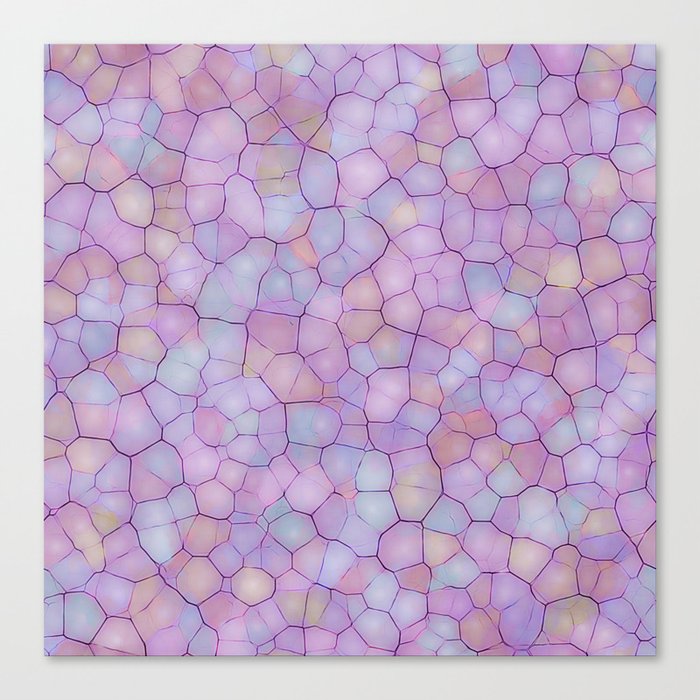 Abstract seamless background of colorful spots like paving stones or mosaic glass. Imitation of artistic watercolor drawing pattern in form of network with multi-colored cells Canvas Print