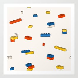 Building blocks pattern Art Print