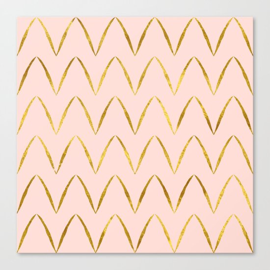 Pink Gold Foil 05 Canvas Print