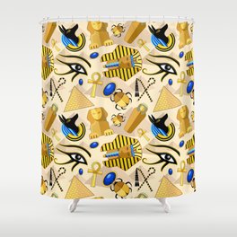 Egypt Ancient Symbols Pattern Shower Curtain