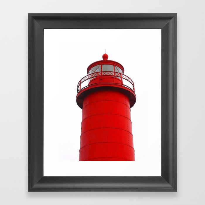 Really Red Lighthouse Framed Art Print