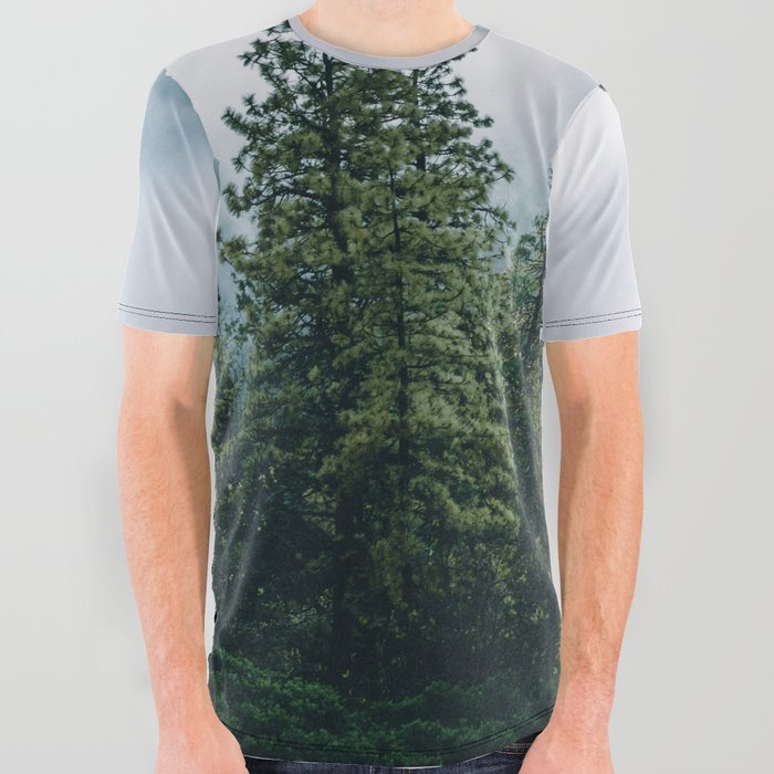 Sequoia Foggy Forest All Over Graphic Tee