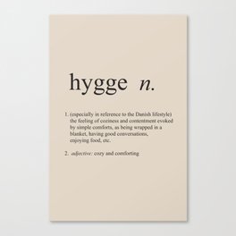 Hygge Definition Canvas Print