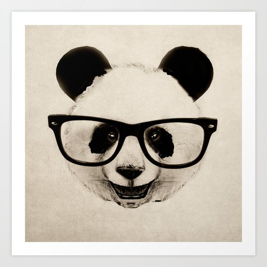 Panda Head Too Art Print