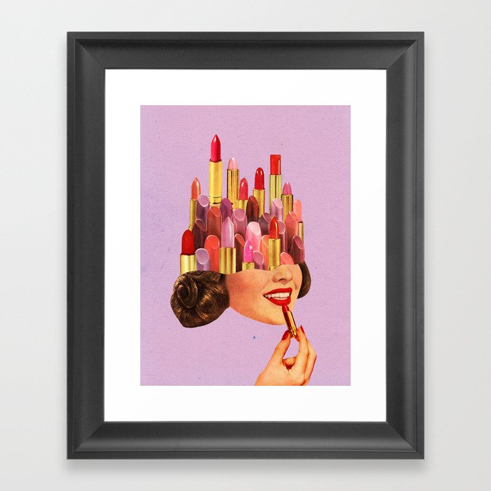 Lipstick (Purple) Framed Art Print