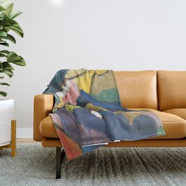 Wassily Kandinsky Mountain landscape with church Throw Blanket | Decorative, Wallart, Poster, Illustration, Art, Wassilykandinsky, Painting, Acrylic, Impressionism, Abstract 