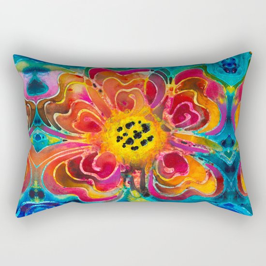 Summer Love Flower Art By Sharon Cummings Rectangular Pillow