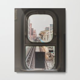 Loop Bound - Chicago El Photography Metal Print | Wanderlust, Chicago, Chicagotrain, Chicagophotography, Trainwindow, City, Travel, Photo, Tracks, Elstation 