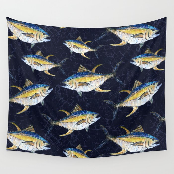Yellowfin Tuna Pattern Wall Tapestry